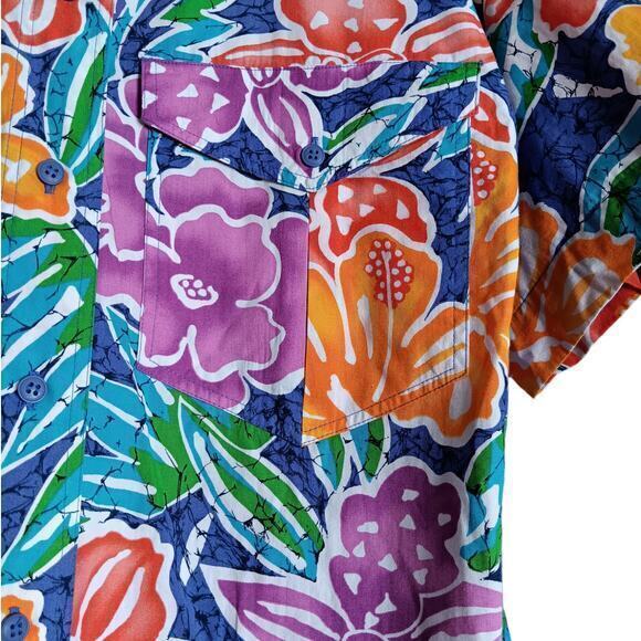 VINTAGE 1980s LIZ CLAIBORNE Shirt Bermuda‎ Shorts SET Modern Size Large Floral - Picture 6 of 15